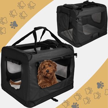 Складана переносна сумка-бокс для собак та котів Petigi (Чорний, L 70x52x51 см)