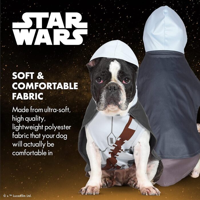Офіційний костюм Мандалорця Star Wars для собак, розмір L, поліестер, з капюшоном та накидкою