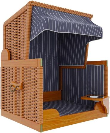 Клітка-лежанка для собак Outgarden з дерева, з водою/мискою та захисним чохлом, чорна з синьо-білими вставками, для малих собак