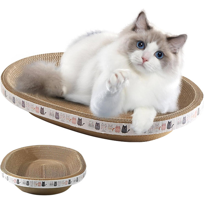 Кігтеточки для котів Rund: овальні, чашеподібні, з картону, S, M