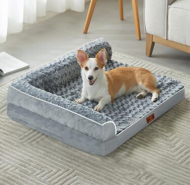 Ортопедичне ліжко для собак великих порід - вологостійке, з неслизьким дном та знімним, пральним чохлом (M: 71 x 58 x 17 см)