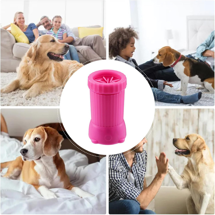 Автоматичний очищувач лап для собак, USB-зарядка, для дому, середні та великі породи, цуценята, зелений (рожевий)