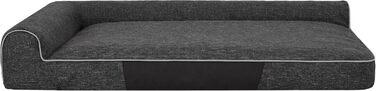 Крісло-лежанка для собак, лежанка-гніздо, м'яке ліжко для собак, 80x53 см, чорний колір, EKOLEIN