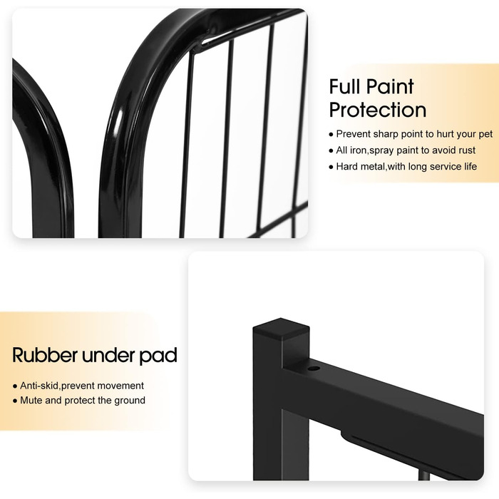 Металевий вольєр для собак BestPet з дверима, 32 панелі, розміри: 61x81,3x101,6 см