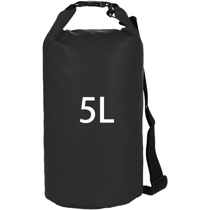 Велика переносна сумка для тварин, водонепроникна, з плечовим ременем, для кемпінгу та походів, чорна (5 л)