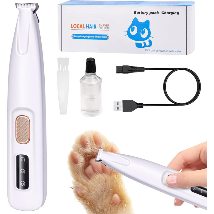Триммер для стрижки котів та собак PawTrim Pro з LED-підсвічуванням, тихий, перезаряджуваний, вологостійкий