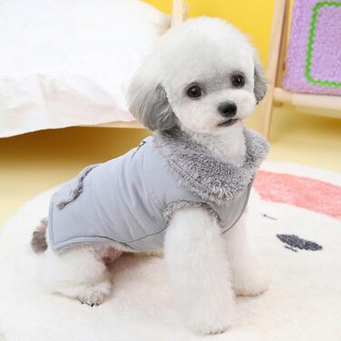 Зуена Тепла куртка для собак маленьких порід, флісова підкладка, для цуценят, зимовий одяг з кільцем для повідка, захист від холоду, жилетка, куртка, антель, Чихуахуа, іграшки для собак, Пудель, Зелений, розмір XL