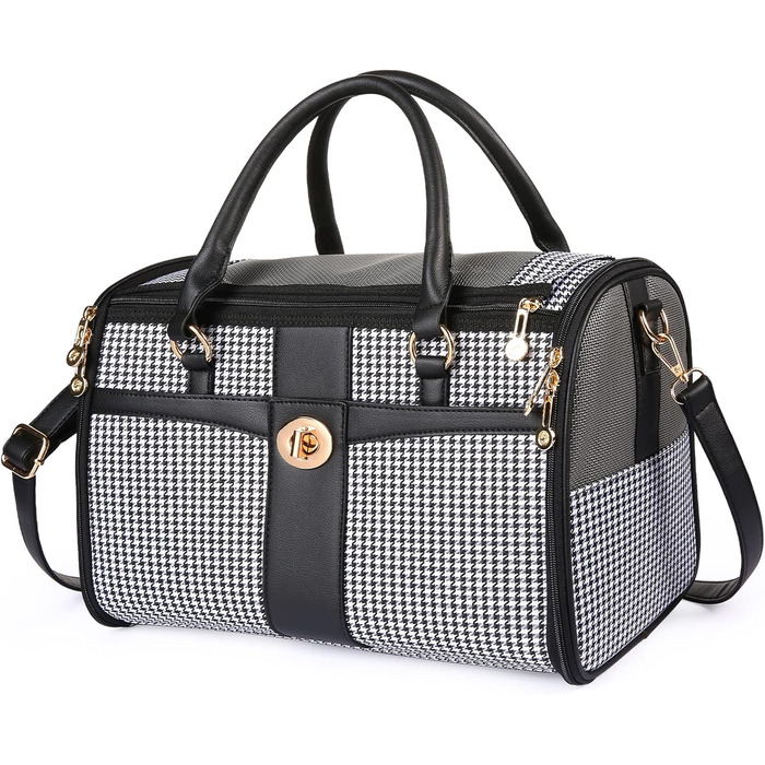 Сумка-переноска для собак NewEle Fashion, чорна, для маленьких собак до 4.5 кг, з великими кишенями, підходить для подорожей (авіакомпанії)