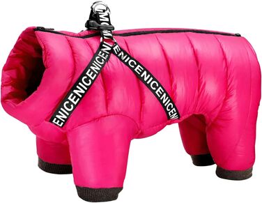 Водонепроникна куртка для собак на зиму, для малих та середніх порід, для Французького бульдога (Рожева, XXXL)