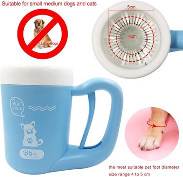 Очисник лап для собак з 3 рушниками, портативний, силіконовий, рожевий/блакитний Roa (M)