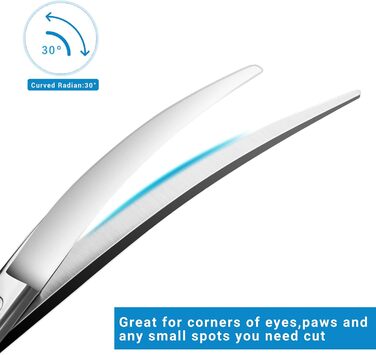 Ножиці для грумінгу собак HASHIMOTO, вигнуті ножиці для догляду за собаками, 6,5 дюймів, кут вигину 30 градусів, легкі, ножиці для стрижки обличчя та лап