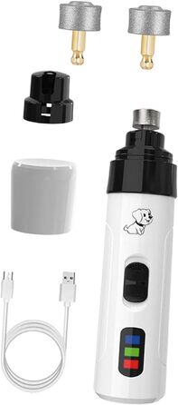 Електричний триммер для когтів собак та котів Fenteer - тиха робота, 2 швидкості, 3 насадки, професійний