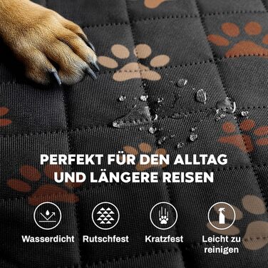 Захист для заднього сидіння автомобіля для собак від Hainberger: водовідштовхувальний, стійкий до подряпин, з боковими захистами та оглядовим вікном, 4-в-1, 137x147 см (з малюнком)