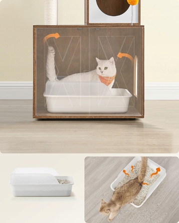 Високий когтеточка-комплекс Feandrea (161-220 см) з ліжком та стовпчиком для дряпання