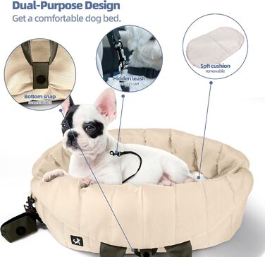 Сумка-переноска для собак Sytopia, середнього розміру, до 11,3 кг, бежевий колір (2024-0722)