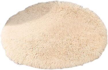 Кругла лежанка для собак та котів з штучного хутра, 80 см, хакі