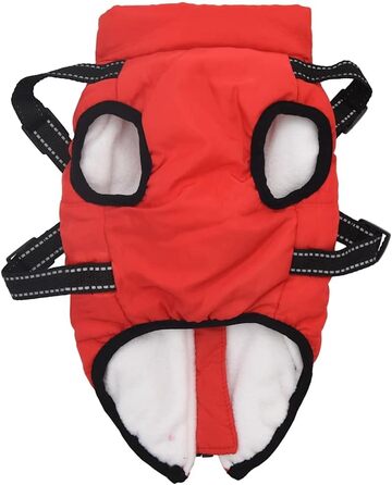 Водонепроникний теплий дощовик для собак з шлейкою, дощовик для собак, тепла куртка для цуценят, червоний (l28)