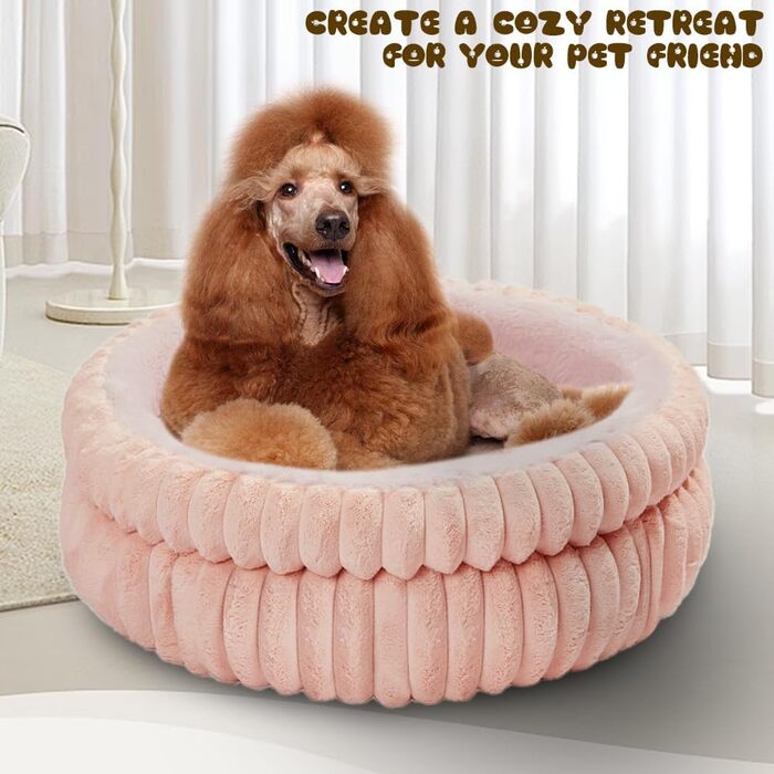 Килимок для котів ODIWEN 50x50 см, м'який, рожевий - зручне ліжко для котів та маленьких собак