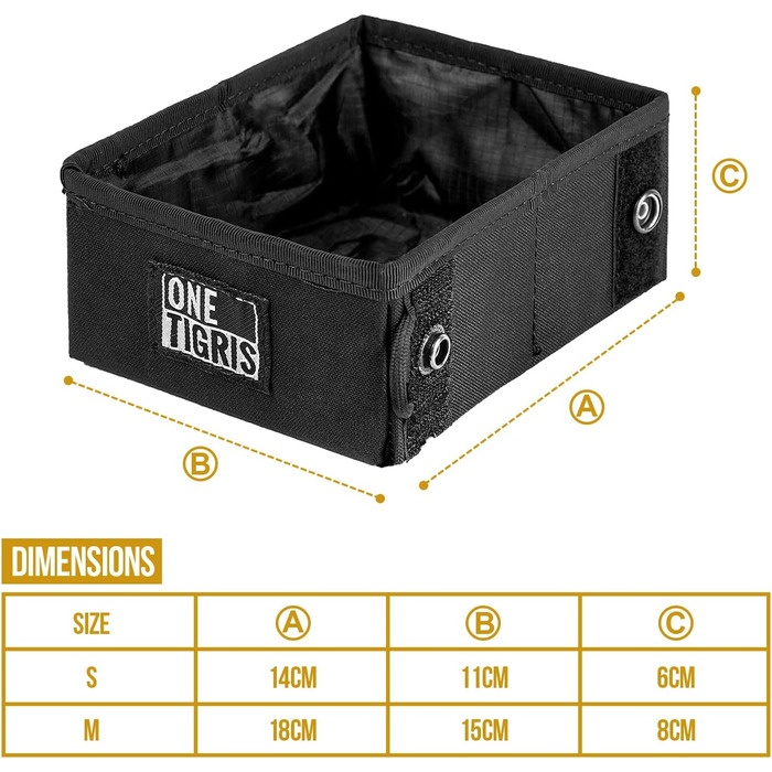 OneTigris Складаний миска для собак 0,9 л - дорожня, для подорожей, тренувань та активного відпочинку | Багаторазова упаковка
