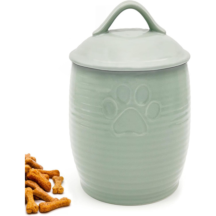 Контейнер для собачих ласощів NIXBYO, зелений, кераміка, герметичний, для зберігання