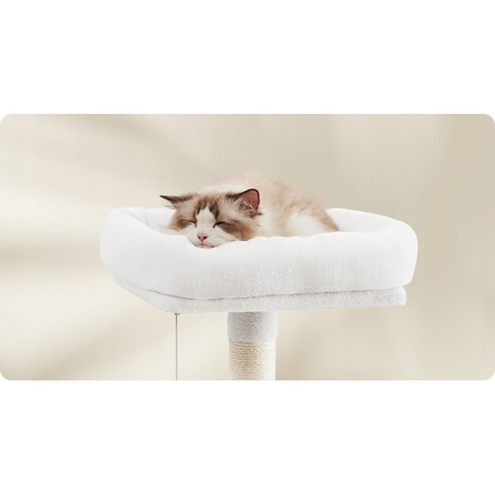 Високий когтеточка-комплекс для котів Feandrea: ігровий центр з лежаком та стовпчиком (161 - 220 см)