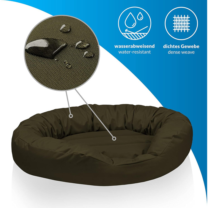 BedDog® Hundebett Sunny: велике овально-кругле собаче ліжко з Cordura, XXXL, RED-Wine (85x50x23 см)