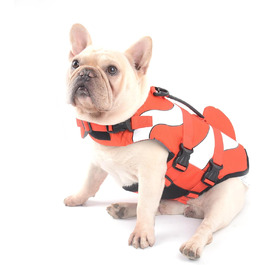 Рятувальний жилет для собак Hifrenchies Французький бульдог, розмір M, дизайн 'Клоун-рибка'