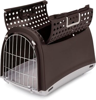 Транспортна клітка Tiendanimal, унікальний дизайн, з верхніми дверцятами, чорна