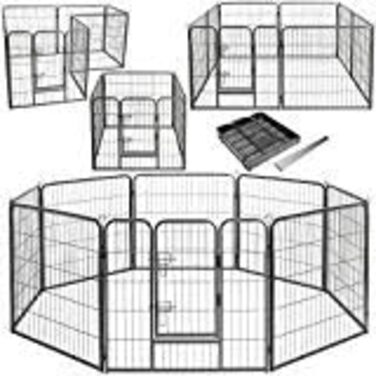 Загорожа для цуценят MYPETS, 8 секцій, 80x60 см, манеж для собак, металевий вольєр для молодих собак