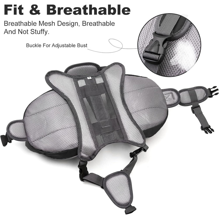 Шлейка для собак середніх та великих порід PETCUTE, чорна, з ручкою, для прогулянок, тренувань, відбиваючі елементи, водонепроникна (M)