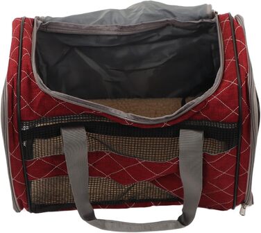 Транспортна переноска для собак та котів, складана, дихаюча, м'яка переноска з плечовим ремінцем (Бургунді)