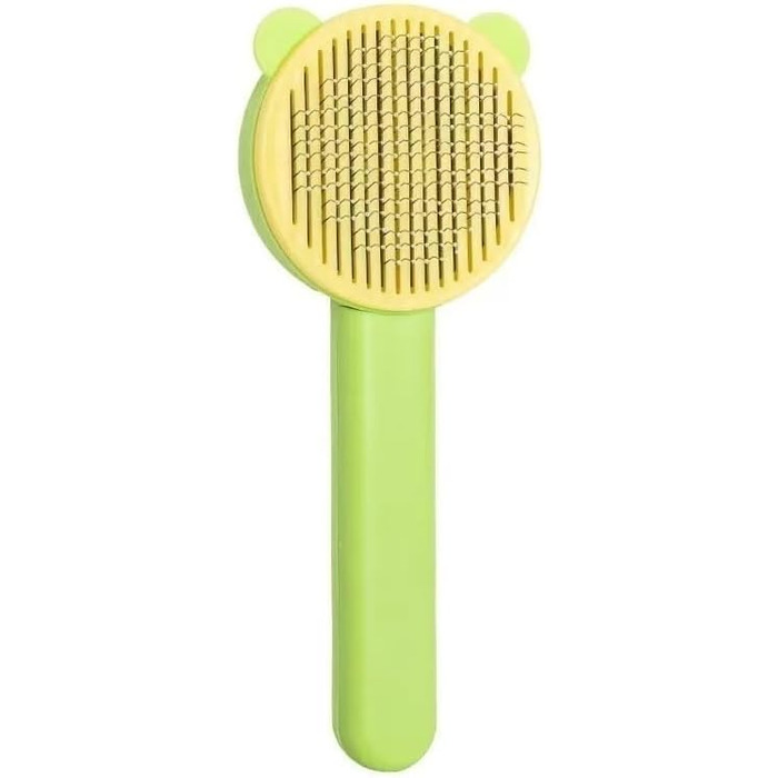 Гребінець для собак та котів зі сталевими голками, зелений - аксесуар для грумінгу