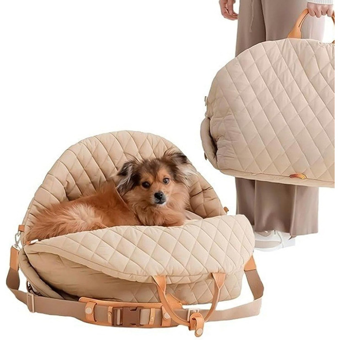 Міцна переноска для собак ZYHARUKO з кишенькою для зберігання, 3-сторонні кільця, неслизьке дно для авто, подорожей, дому, зручна для подорожей