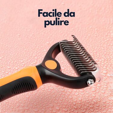 Щітка для грумінгу тварин 2-стороння: для собак та котів, видаляє підшерстя, не травмує шкіру (Помаранчевий)