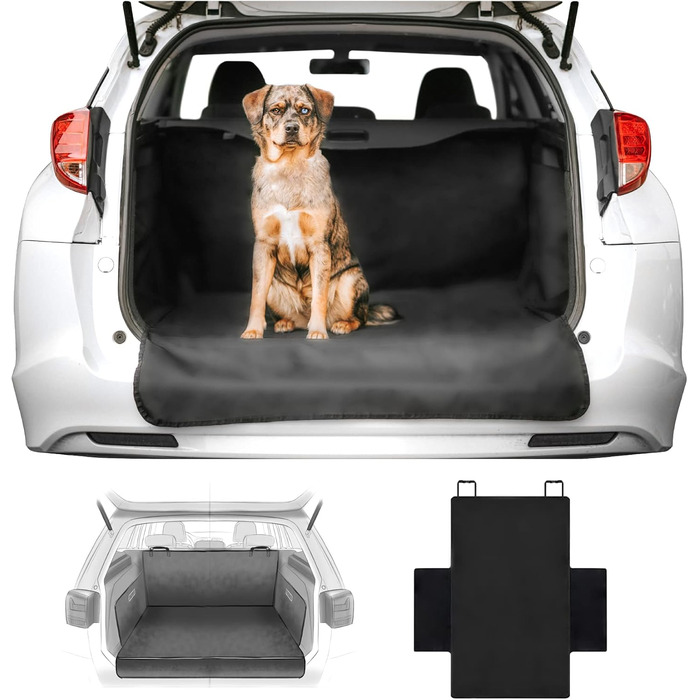 Захист для багажника автомобіля для собак - True Animal Love® - для маленьких авто, універсальний, сірий