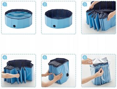 Складаний басейн для собак Mensen, синій, 160x30 см, 550 л