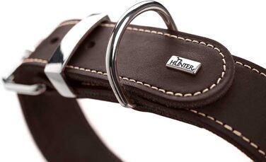 Нашийник для собак Hunter Aalborg Special, шкіряний, міцний, комфортний, розмір M, темно-коричневий, 80 см