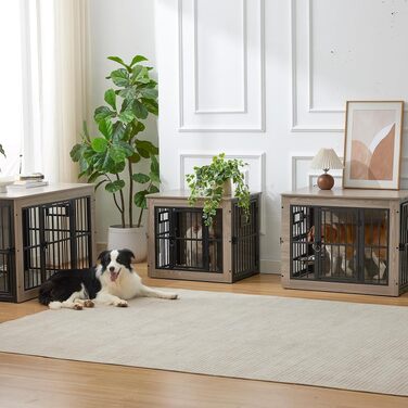 Меблі-клітка для собак Gardner Pet, закритий будинок-вольєр для дому, світло-сірий, 69x51x60 см