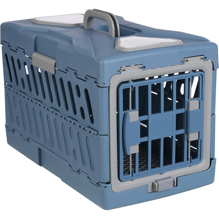 Транспортна переноска для котів та собак, до 20 кг, складана, для подорожей літаком, з вентиляційними отворами, 56x33x37 см, жорсткий корпус
