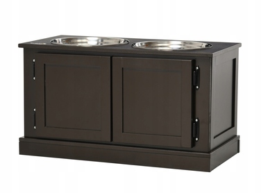 Підвищена стійка-тумба для собак з двома мисками для годування