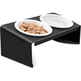 Підвищені годівниці для котів Vikcvcsc Katzennapf Erhöht - набір 2 шт. з кераміки та металу