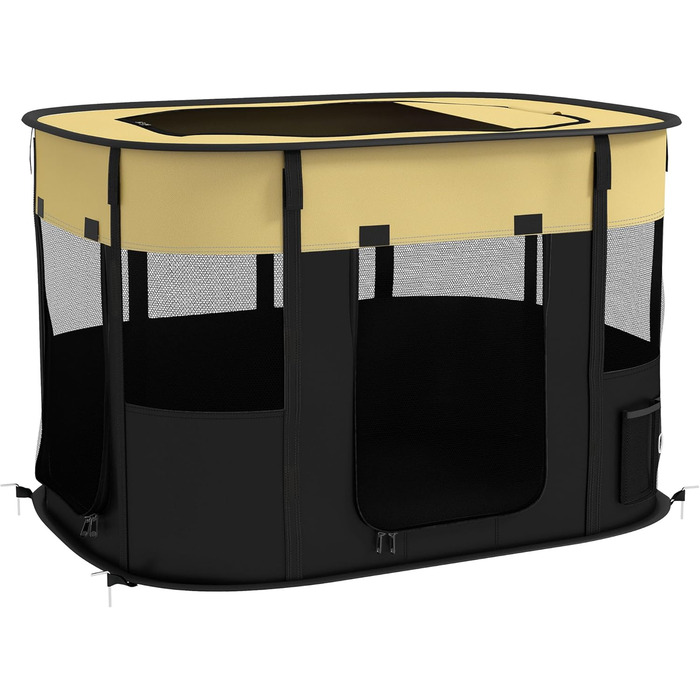 Клітка для собак PawHut, переносний вольєр для тварин, 114 x 89 x 59 см (Жовтий)