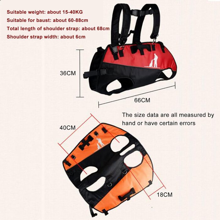Рюкзак для собак L&Y Jewelry Hundetrage: переноска для собак вагою 15-40 кг, регульований, для собак з артритом та проблемами суглобів