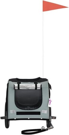 Ферштеніт Причіп для велосипеда, переноска для собак, 30 кг, сірий (124 x 53 x 53 см)