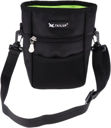 Сумка для корму для собак D DOLITY | Лежачка для дресирування собак | Сумка для ласощів з плечовим ременем | Сумка для перекусів для собак, для активного відпочинку на вулиці - Чорна