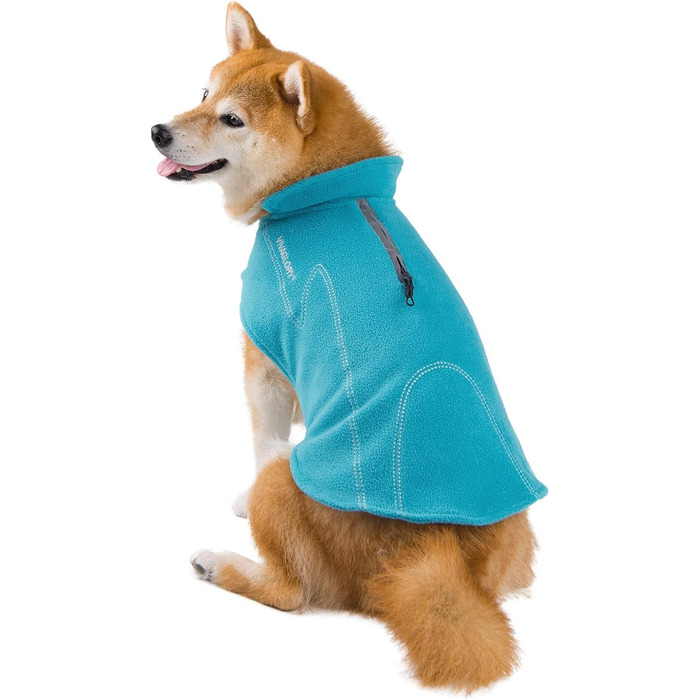 Тепла флісова куртка VIVAGLORY для собак на зиму, з отвором для шлейки, XS, блакитна (обхват грудей 38-48 см)