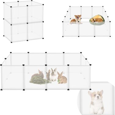 Клітка-вольєр для кроликів та морських свинок ORHEYA, 145x75x48 см, з дверцятами, DIY, пластик