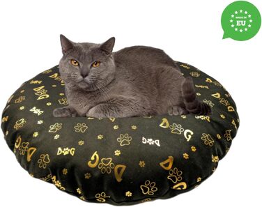 М'який лежак для собак та котів, круглий, діаметр 60 см, коричневий колір. Лежанка для собак, котяча лежанка, килимок для котів, матрац для собак або котів. Можливість прання. Ідеально підходить для переносних кліток або лежанок. Діаметр 60 см (⌀ 50 см, т