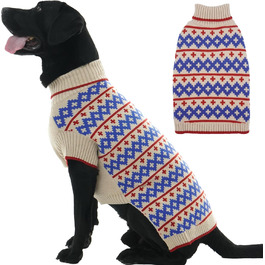 Пуловер для собак середнього та великого розміру, в'язаний пуловер з отвором для повідка, теплий, з коміром-стійкою, на Новий Рік, для хлопчиків та дівчаток XXXL, абрикосовий