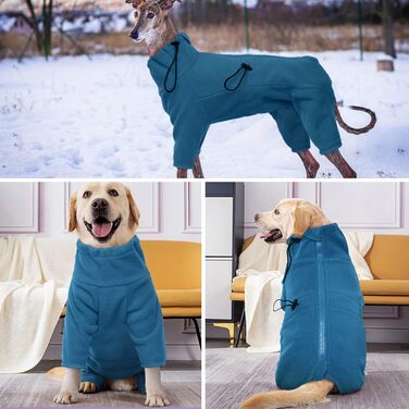 Зимовий одяг для собак: теплий флісовий пуловер для малих, середніх та великих собак. Вітростійкий одяг для тварин з блискавкою. Підійде для Чихуахуа (XXS-3XL). XL, блакитний